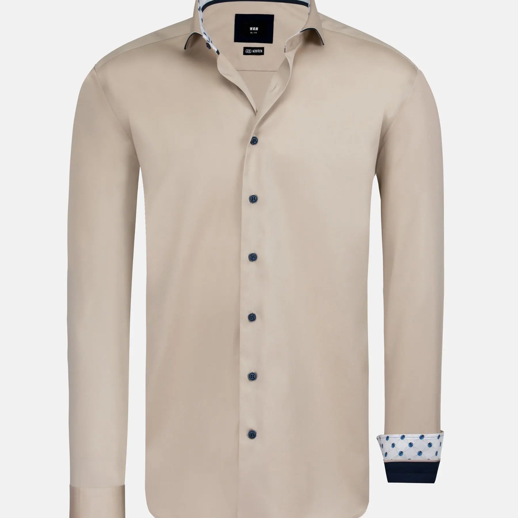 Vercelli Solid Beige Shirt Long Sleeve 6XL