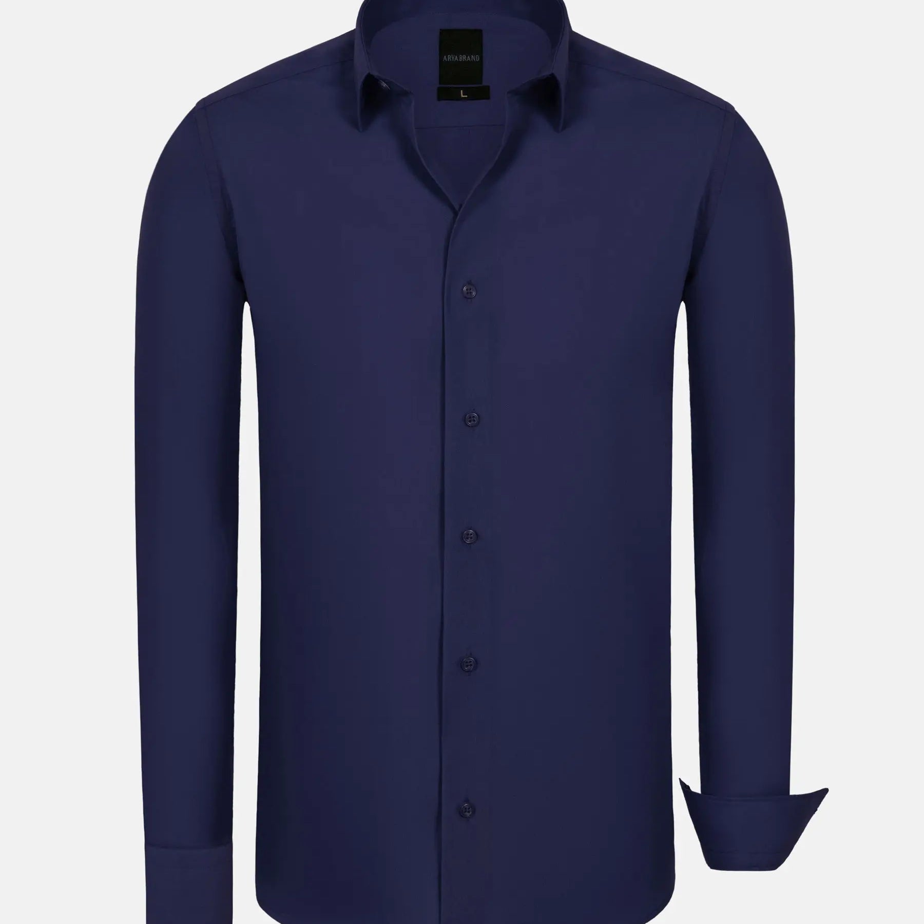 Leira Solid Navy Blue Long Sleeve Shirt 6XL