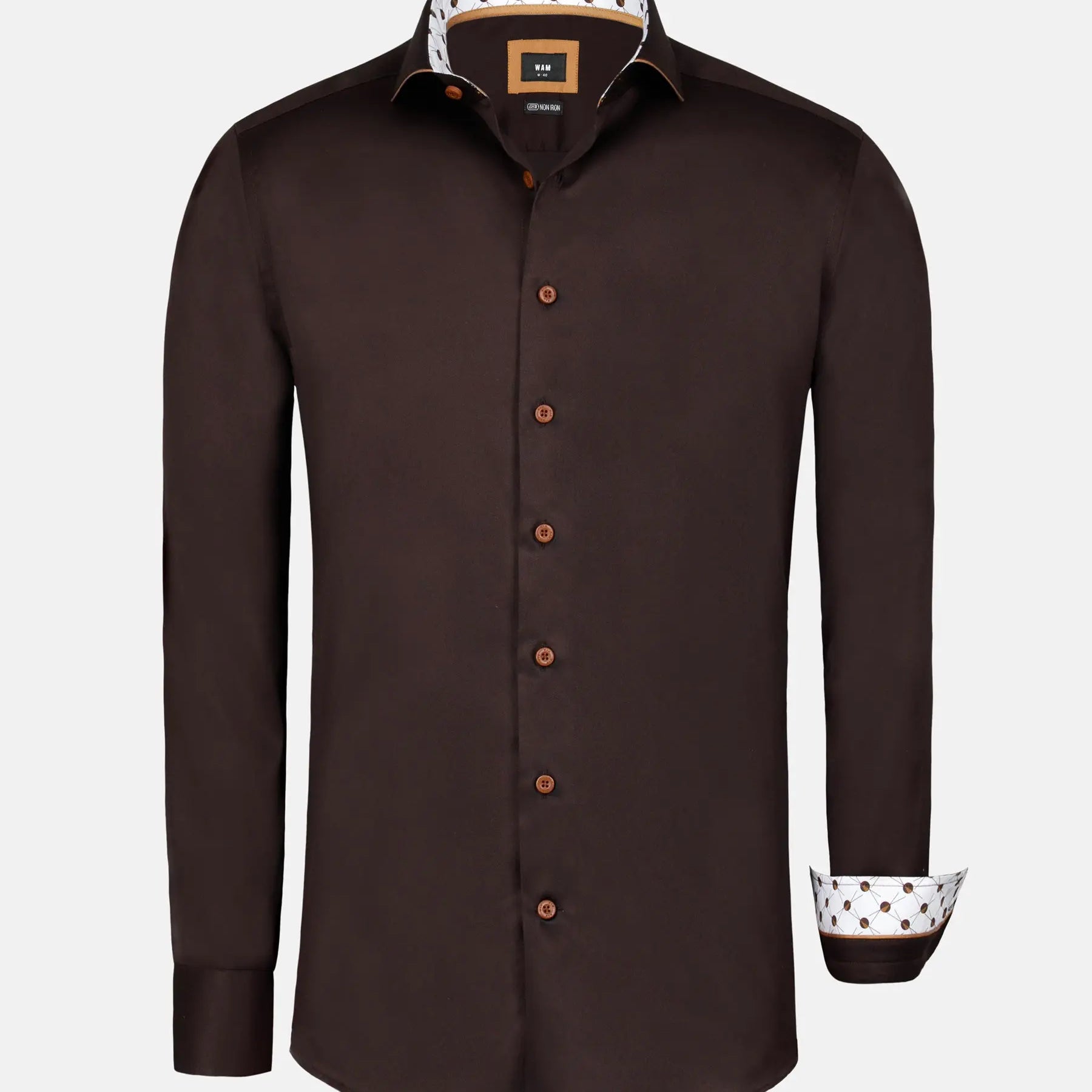 Lance Solid Brown Long Sleeve Shirt 6XL