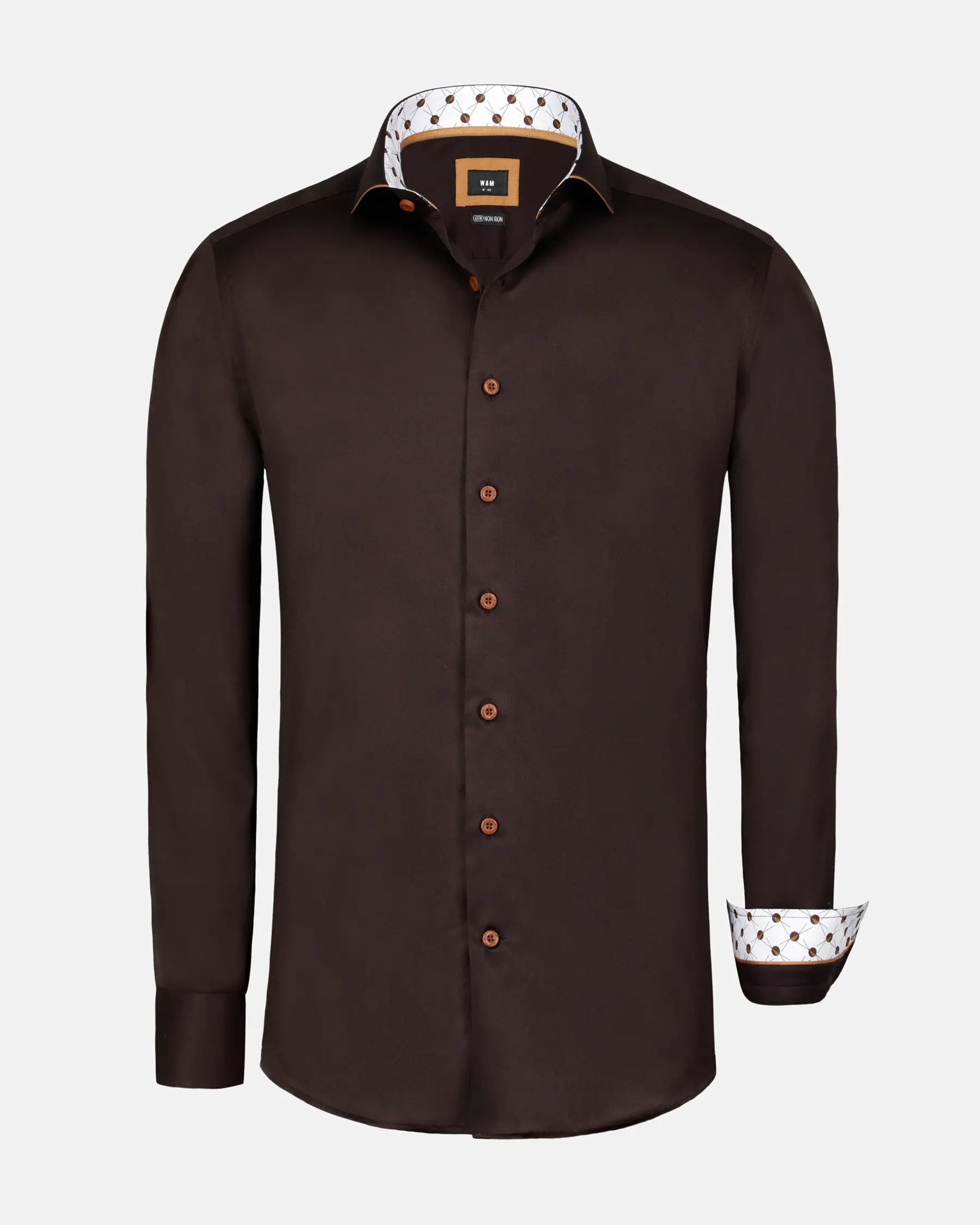 Lance Solid Brown Long Sleeve Shirt 6XL