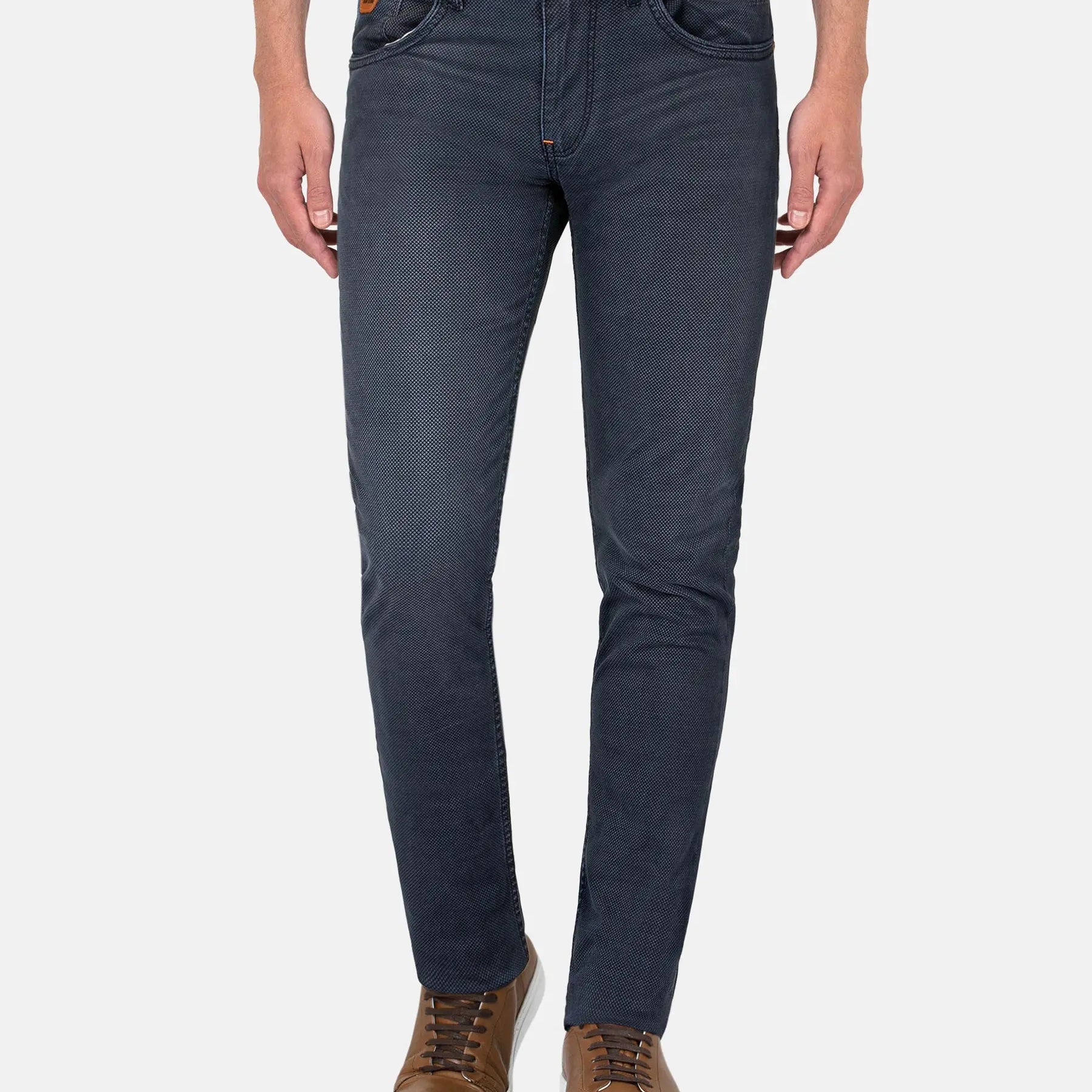 Zion Mini Check Slim Fit Navy jeans 40-32