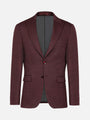 Red Wood Wide Lapel Dark Red Blk Suit Blazer 60