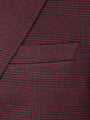Red Wood Wide Lapel Dark Red Blk Suit Blazer 60