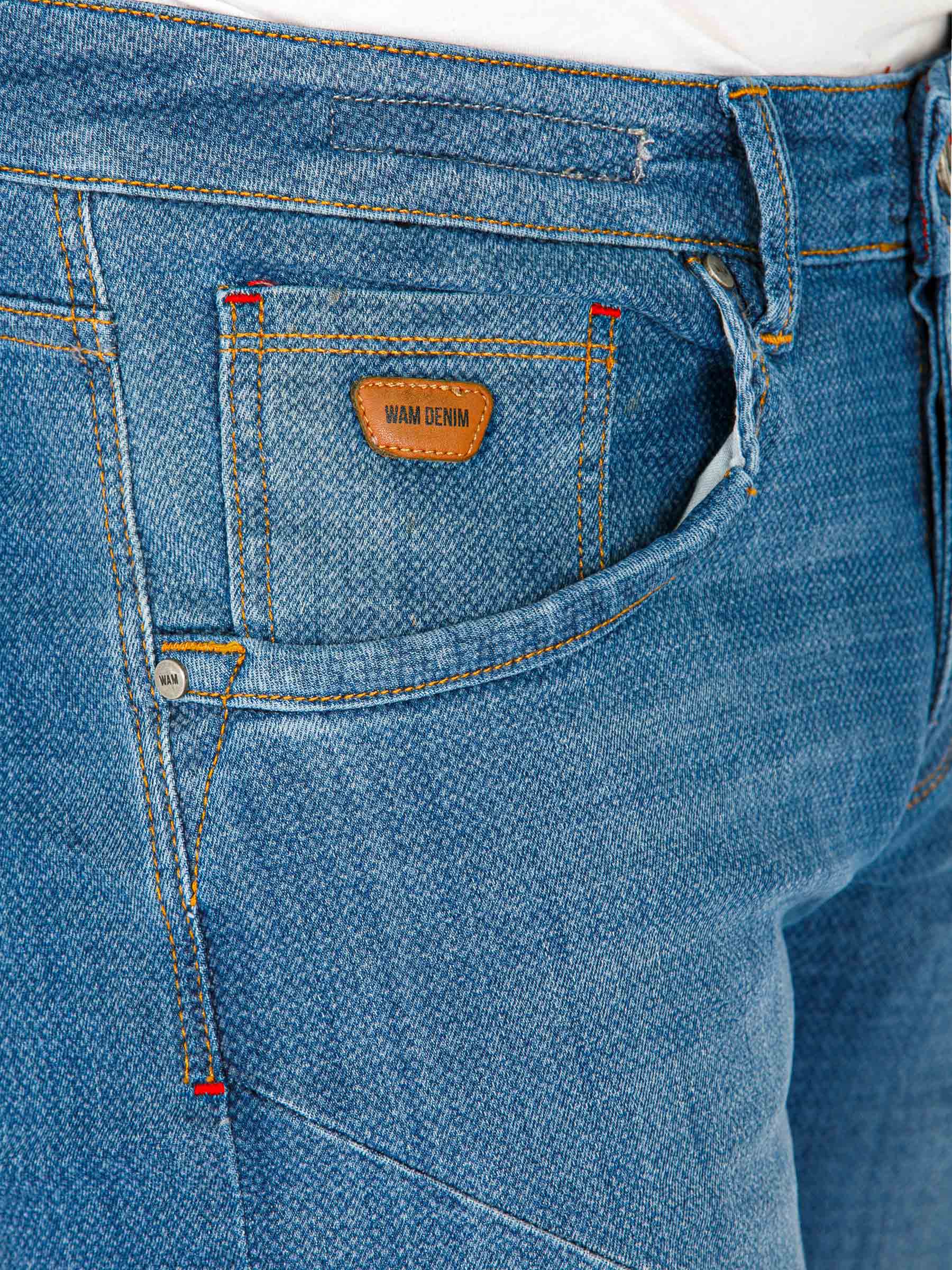 Carinal Mini Check Slim Fit Navy Jeans 40-32