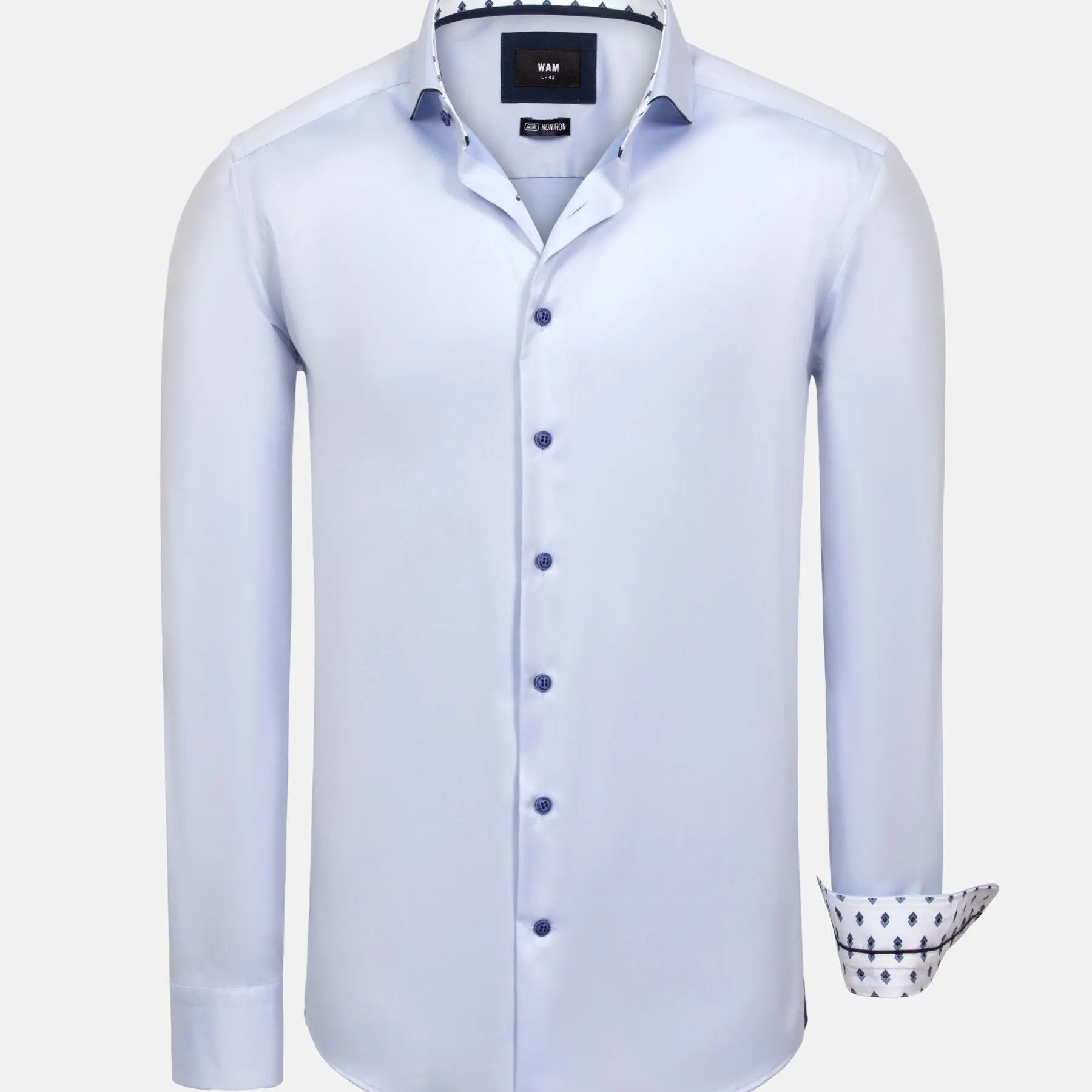 Cassio Light Blue Non-Iron Business Shirt 6XL