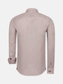 Back view of beige dress shirt with purple dot pattern. – Wam Denim.