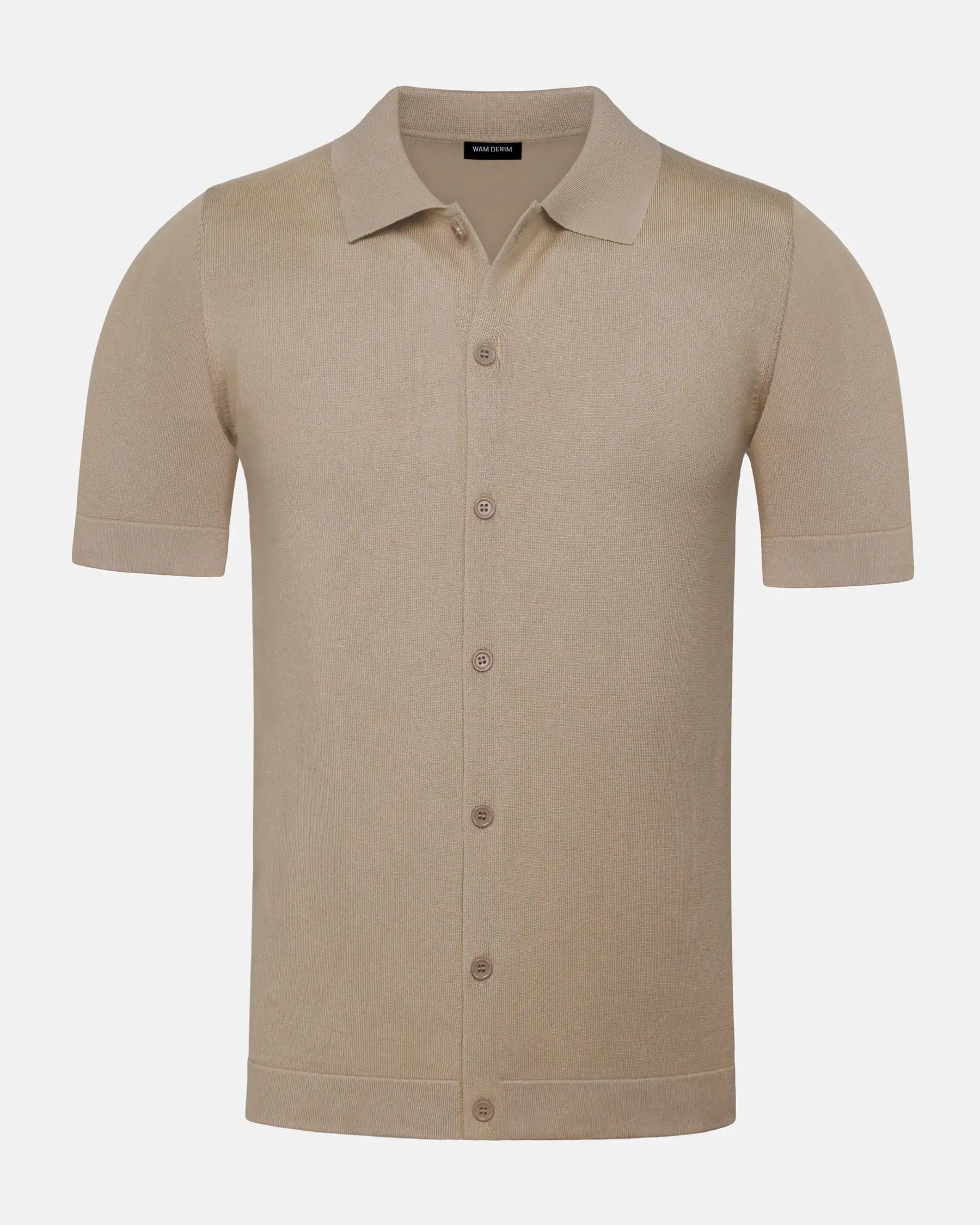James Full Button-Down Beige Polo 6XL