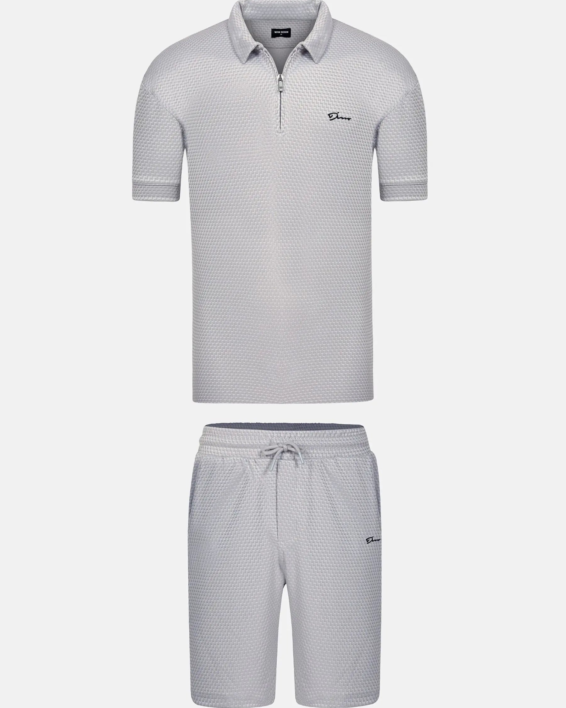 Alonzo Light Grey Hoodie Shorts Set 6XL