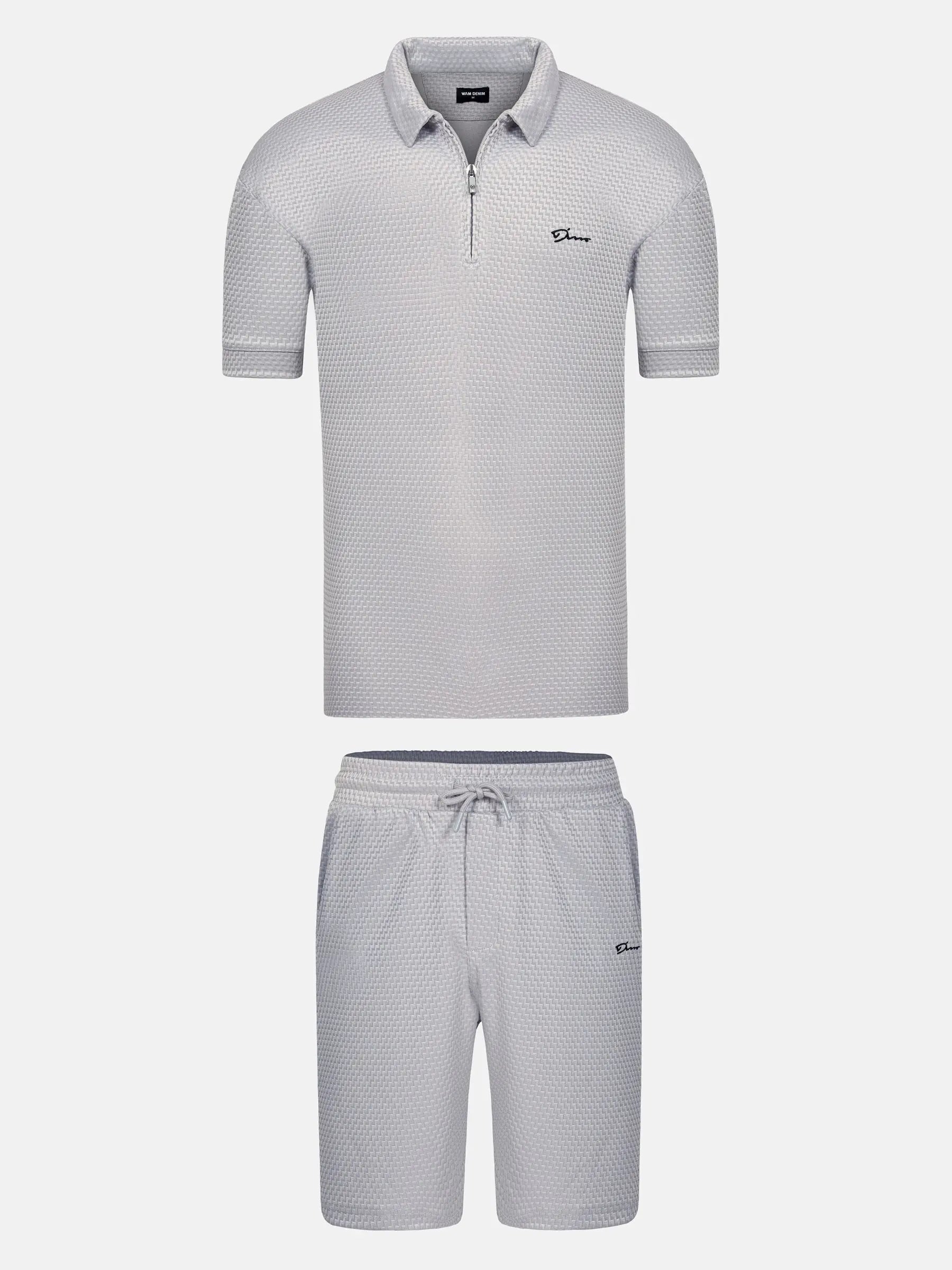 Alonzo Light Grey Hoodie Shorts Set 6XL