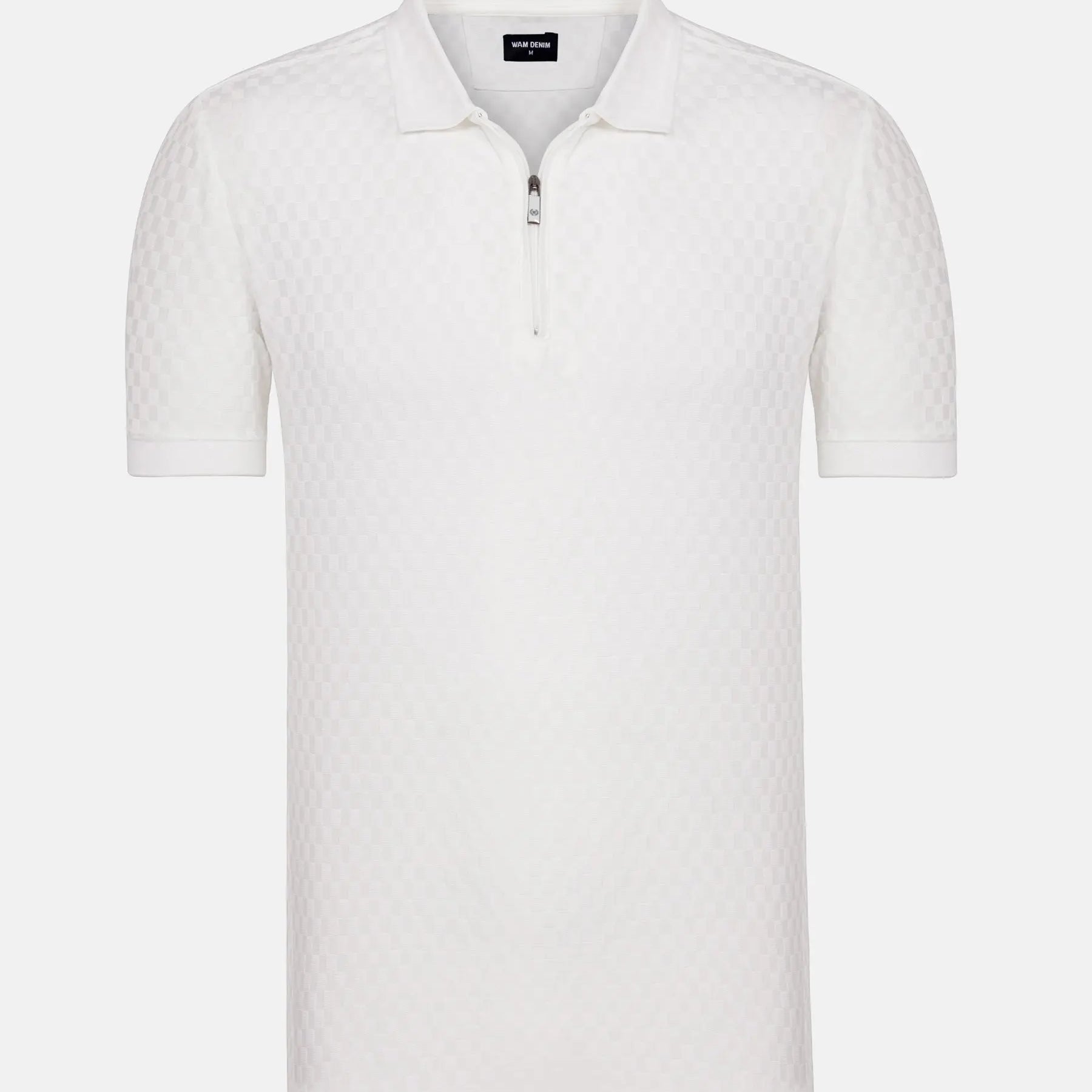 Gonzsles Off White Zipper Polo 6XL