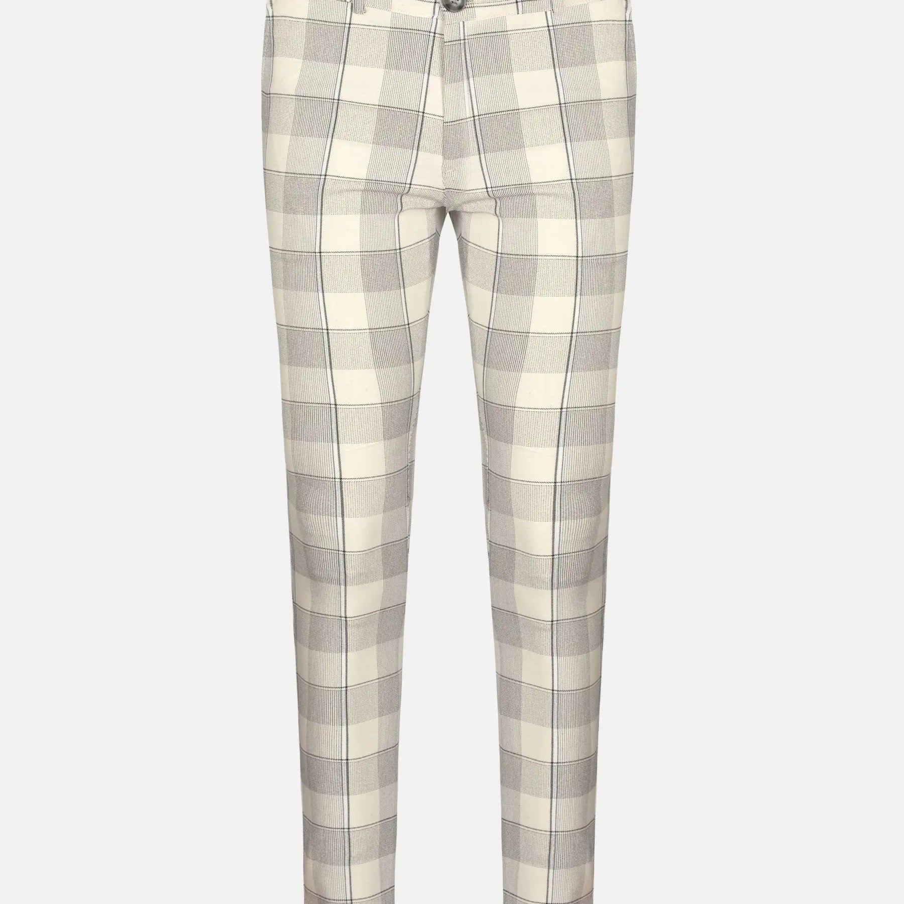 Moura Plaid Striped Beige Pant 3XL
