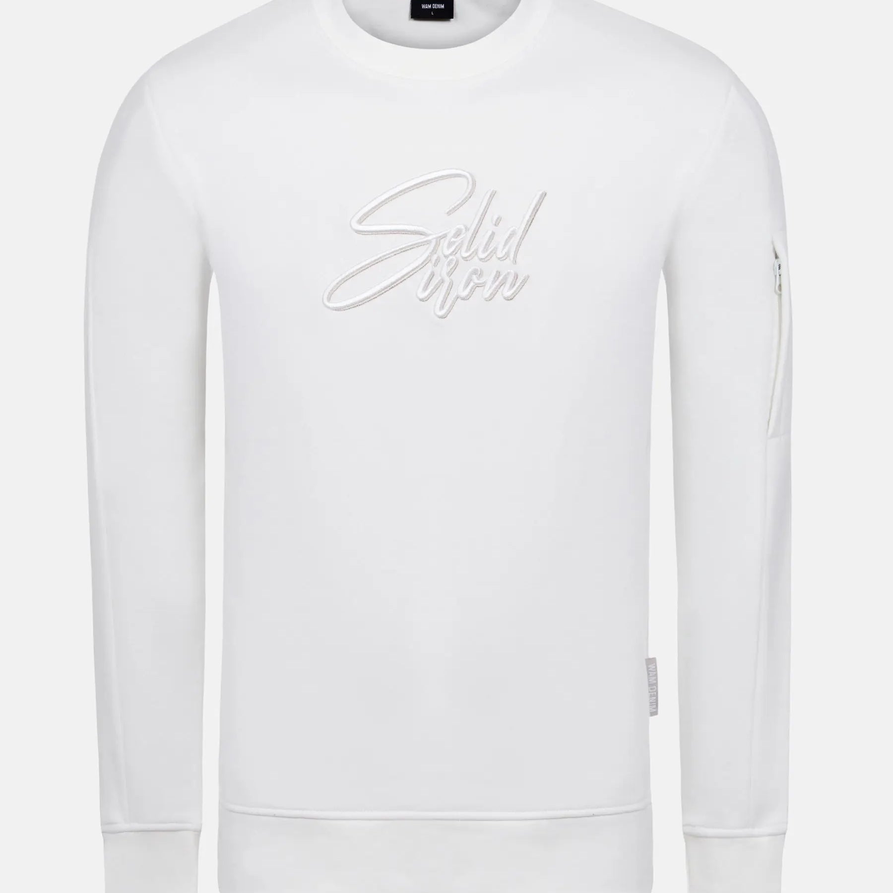 Ahmir White Crew Neck Sweater 6XL