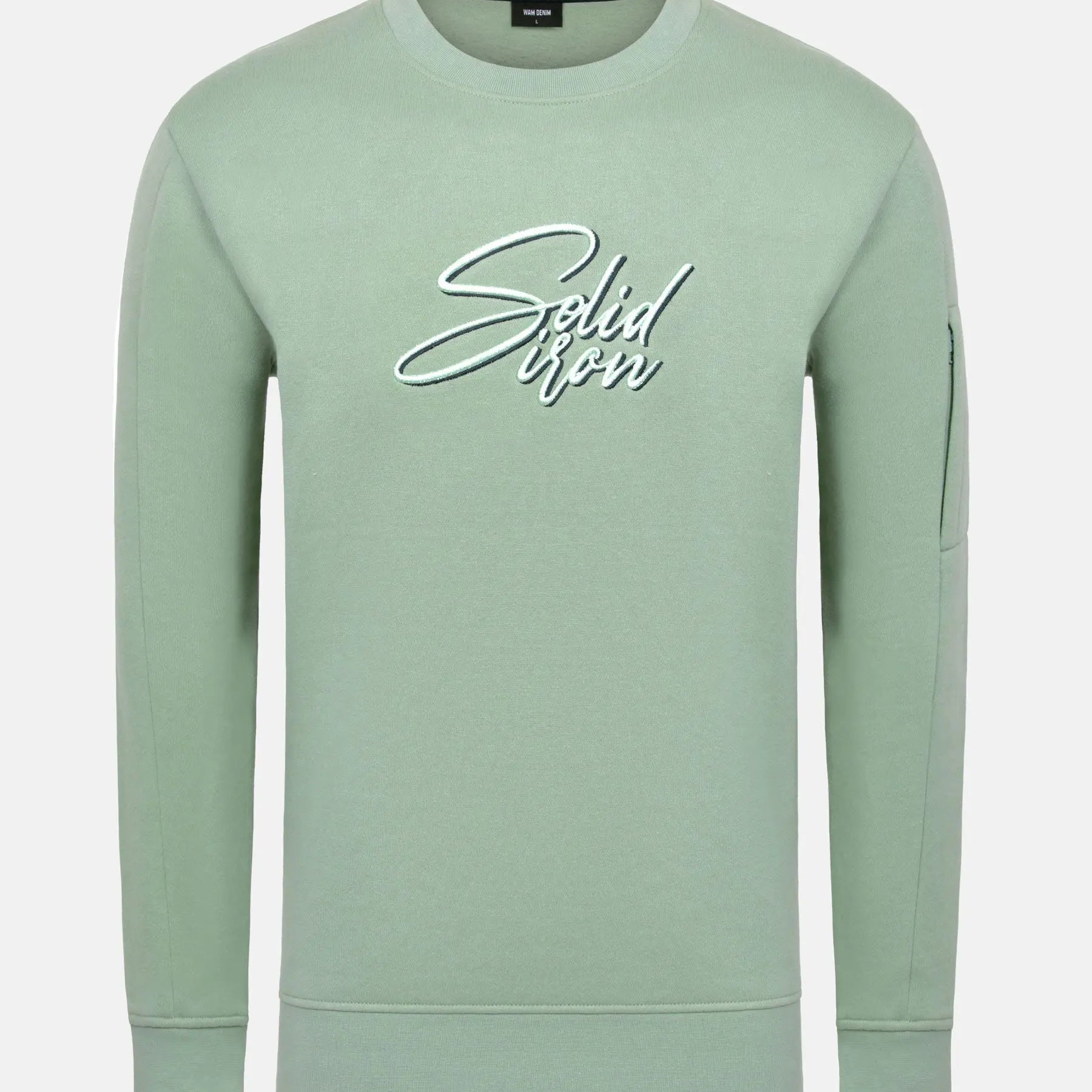 Ahmir Light Green Crew Neck Sweater 6XL