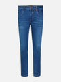 Light blue slim-fit jeans with slight fade and classic pocket design – Wam Denim.
