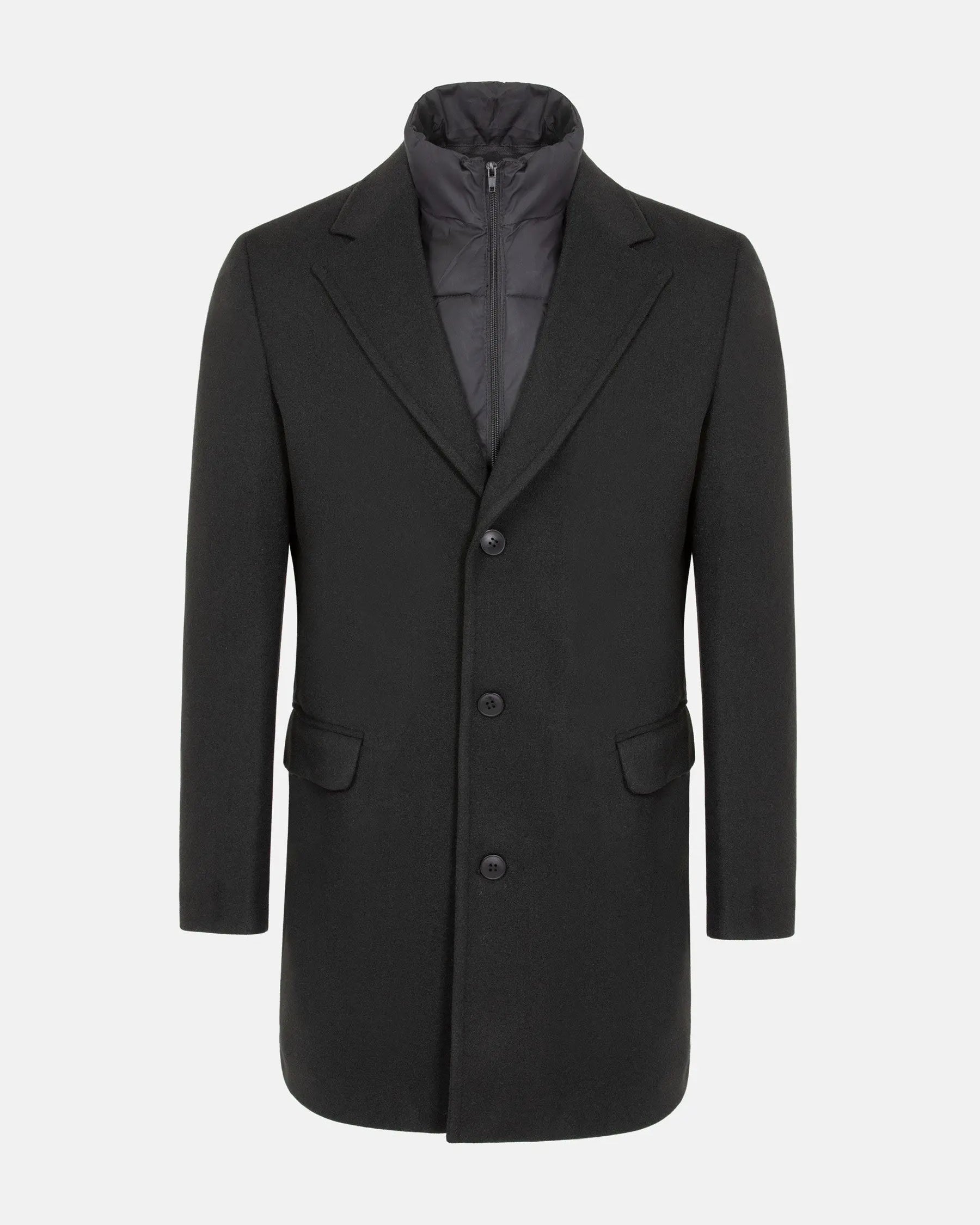 Korbin Notch lapeled Black Trench coat 6XL