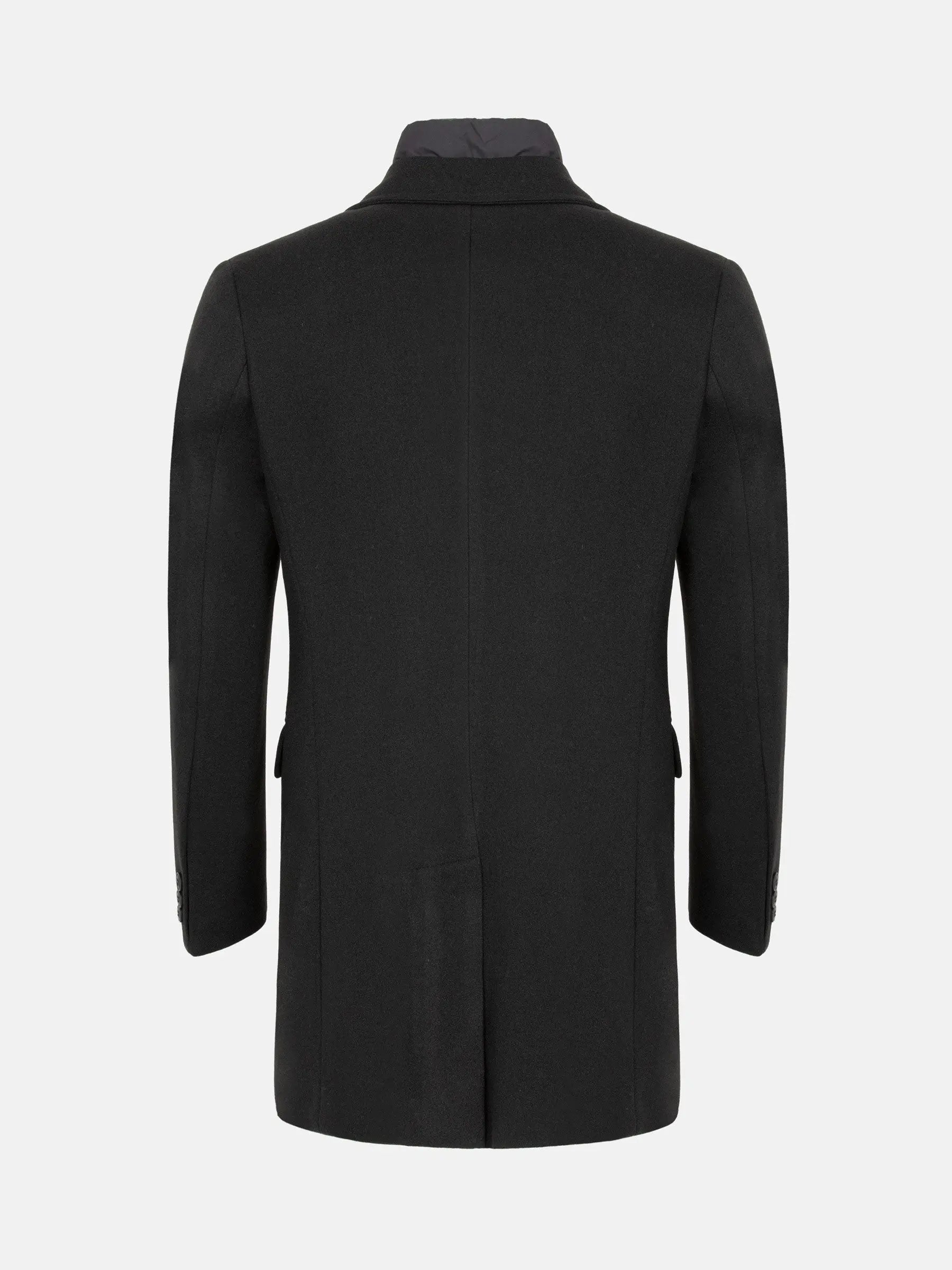 Korbin Notch lapeled Black Trench coat 6XL