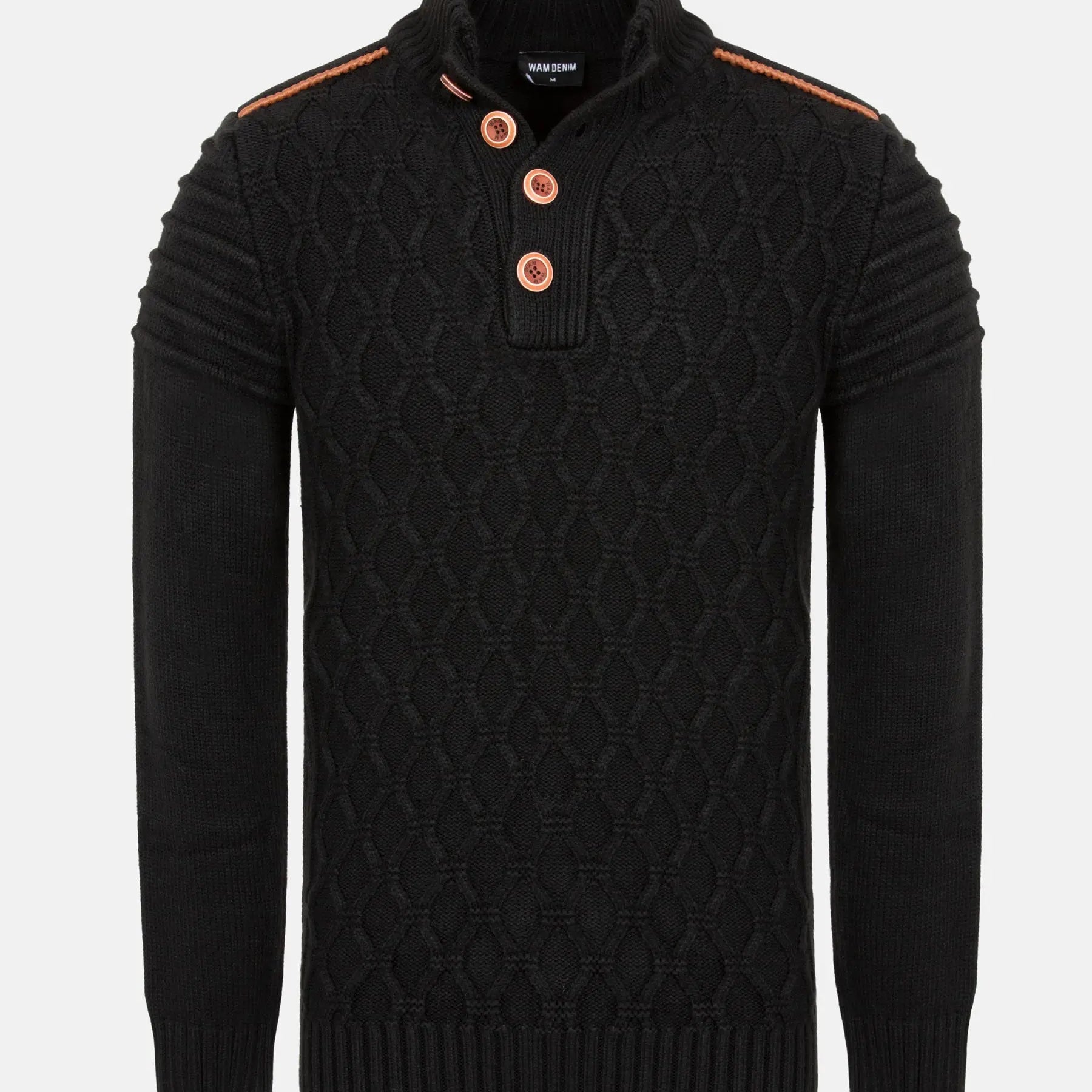 Minerve Knit Pattern Black Knitwear 6XL