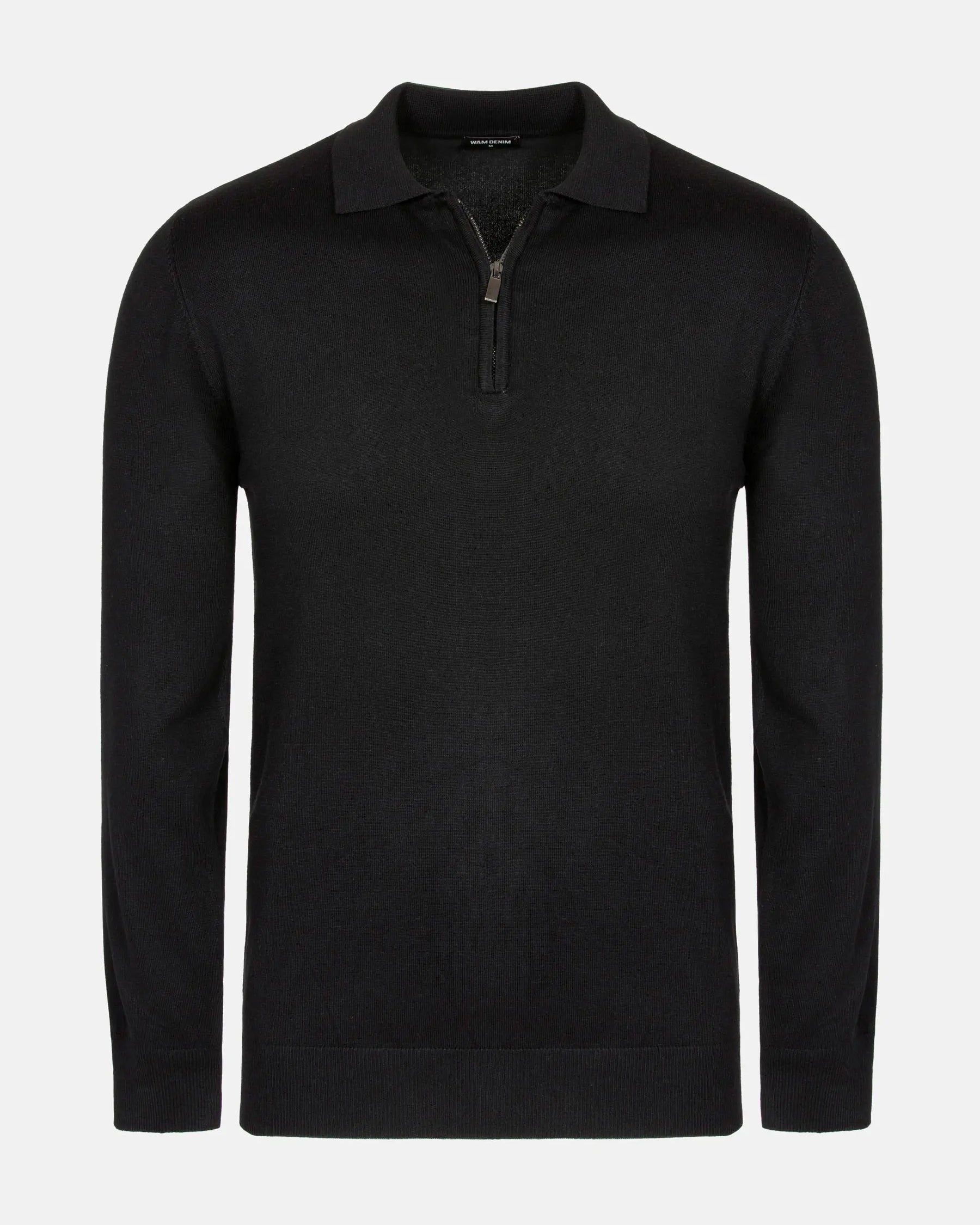 Raglan Half Zip Closer Black Pullover 6XL