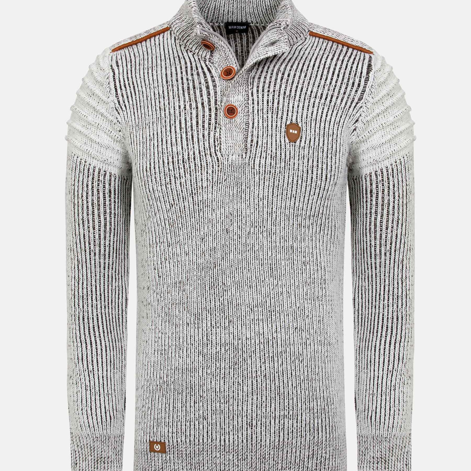 Ryatt Knit Pattern Off White Brown Knitwear 6XL