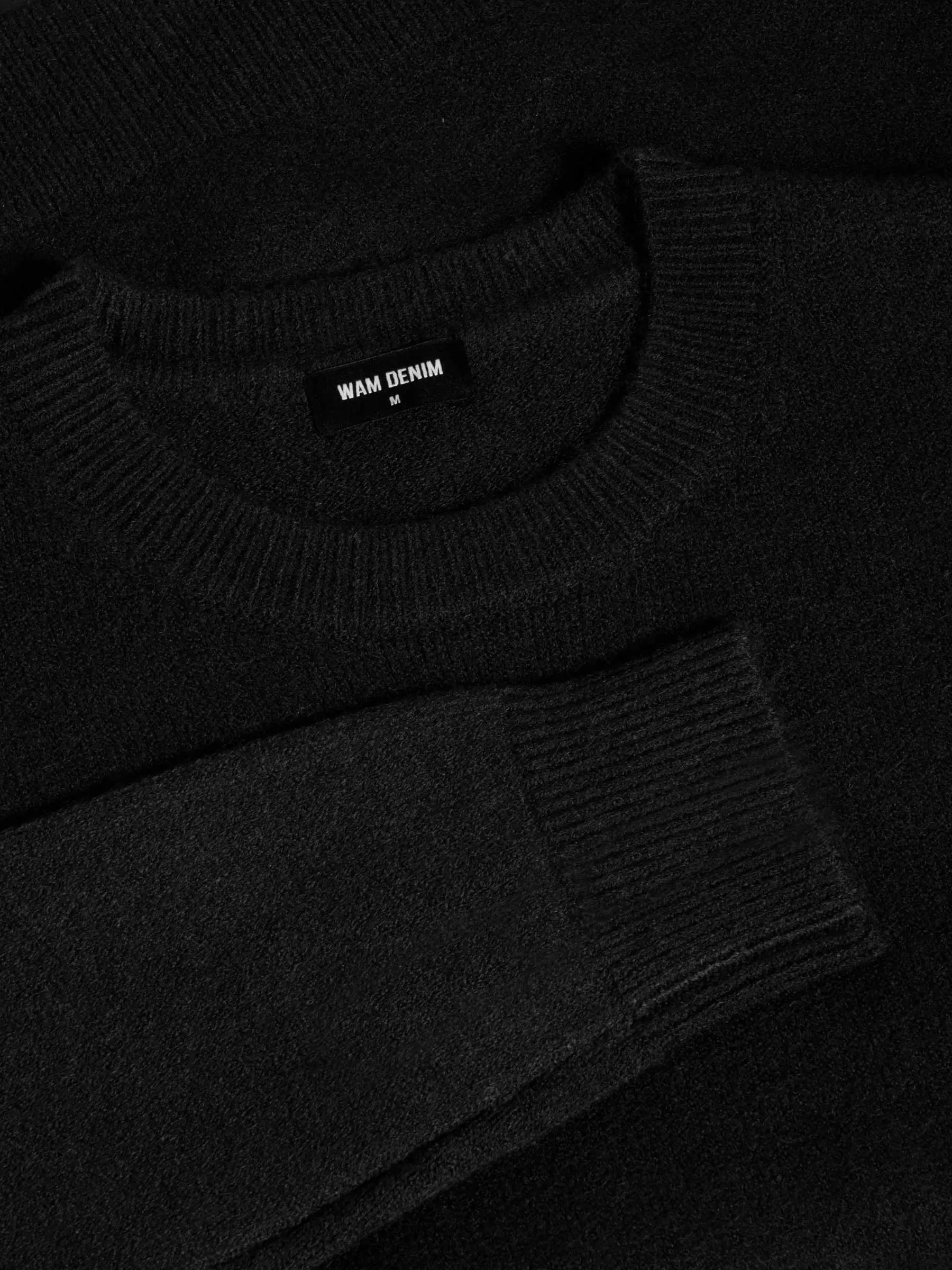 Cassian Crew Neck Black Sweater 6XL
