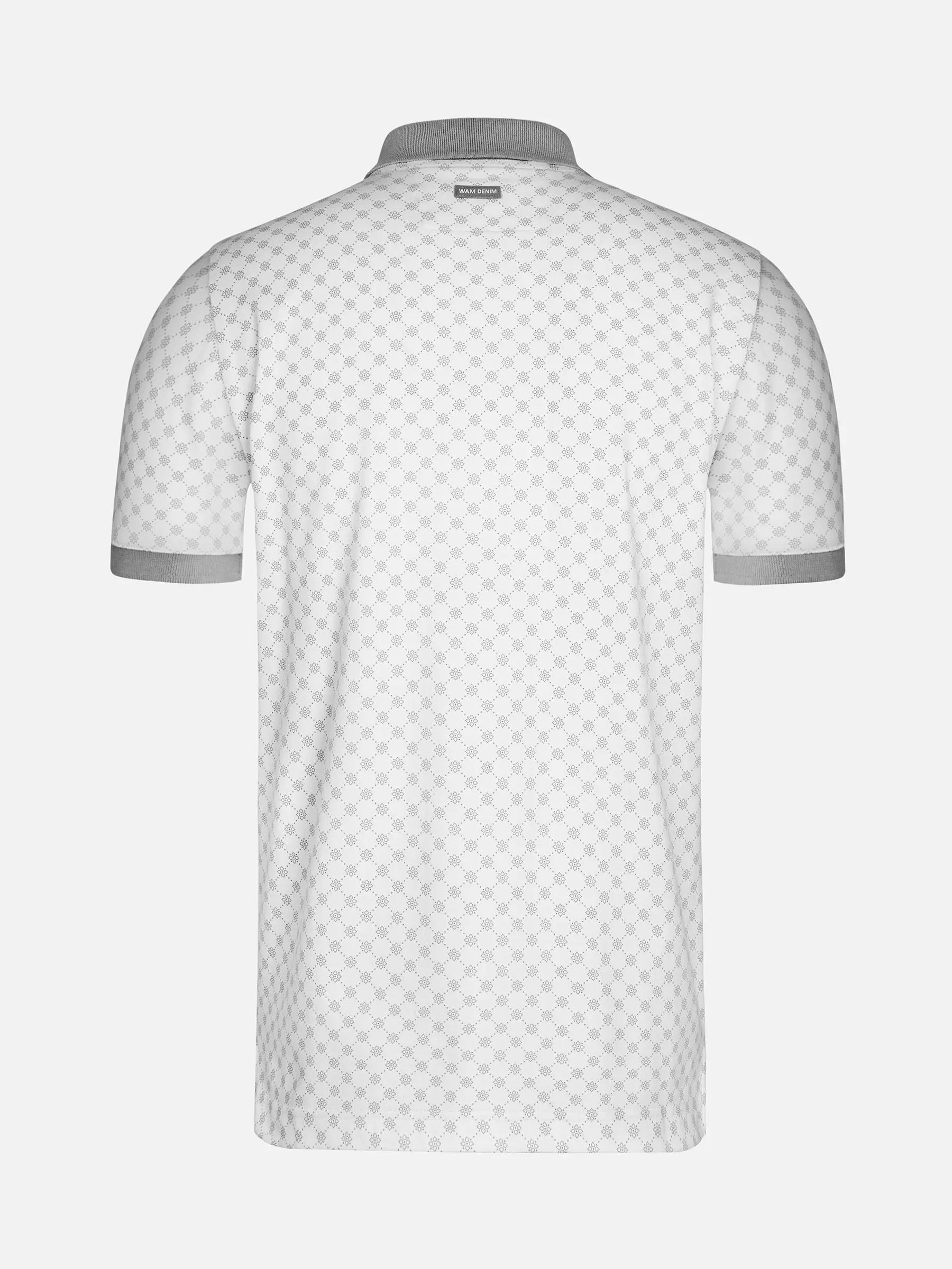 Back view of grey white Damir Polo with pattern. – Wam Denim.