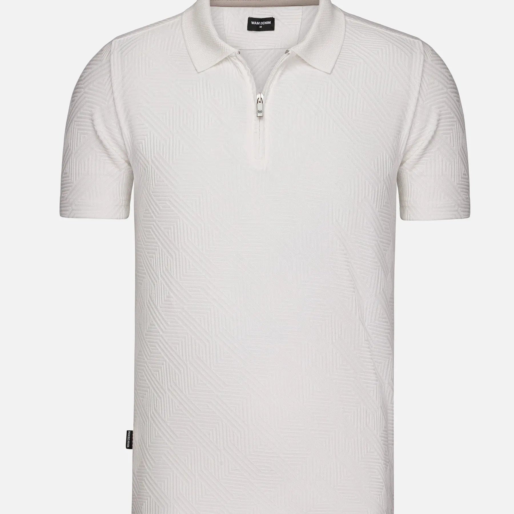White, textured men's polo  – Wam Denim.
