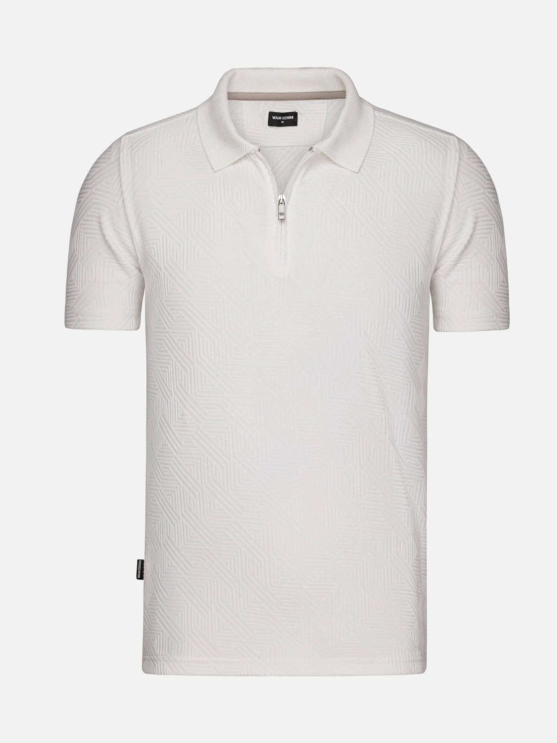 White, textured men's polo  – Wam Denim.