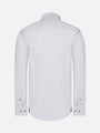 Back view of a plain white men's long-sleeve shirt – Wam Denim.