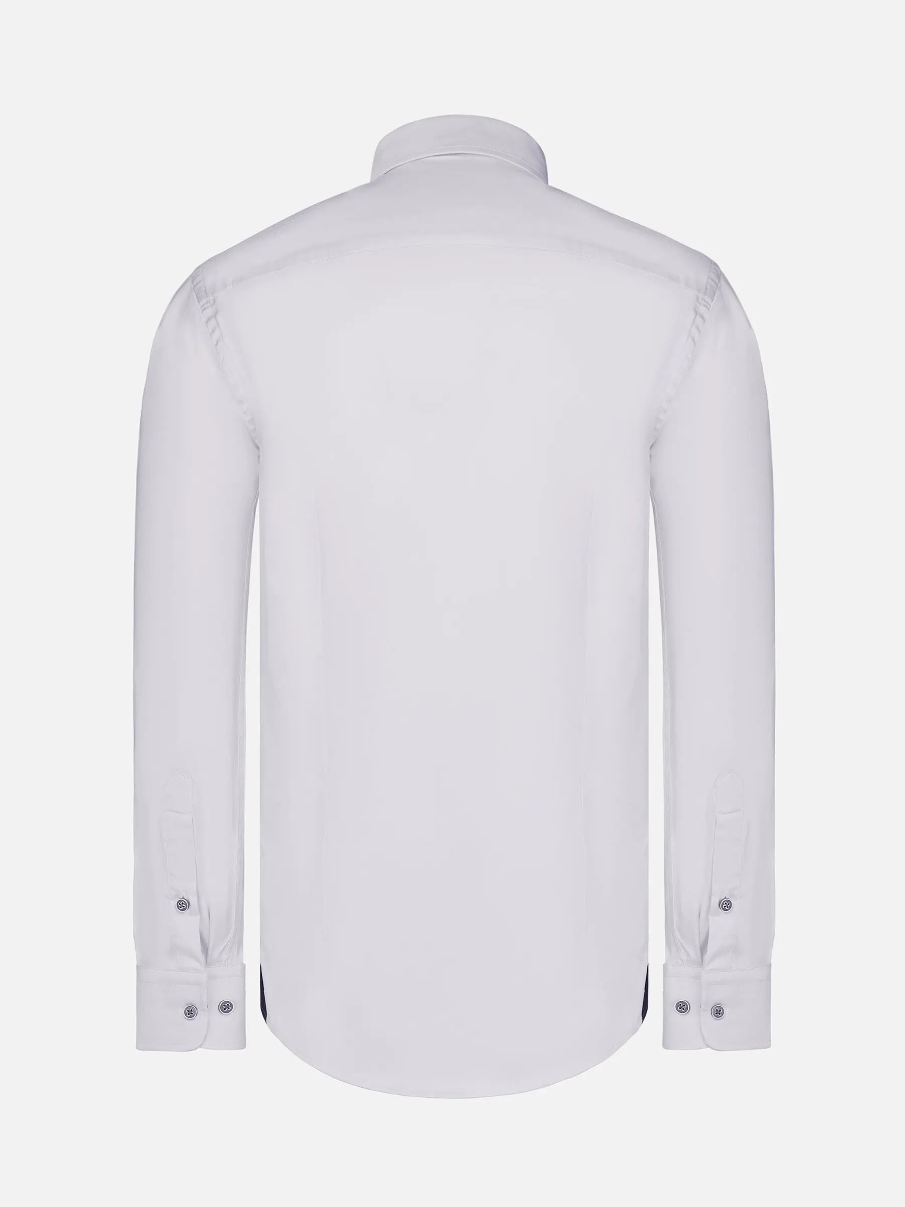 Back view of a plain white men's long-sleeve shirt – Wam Denim.
