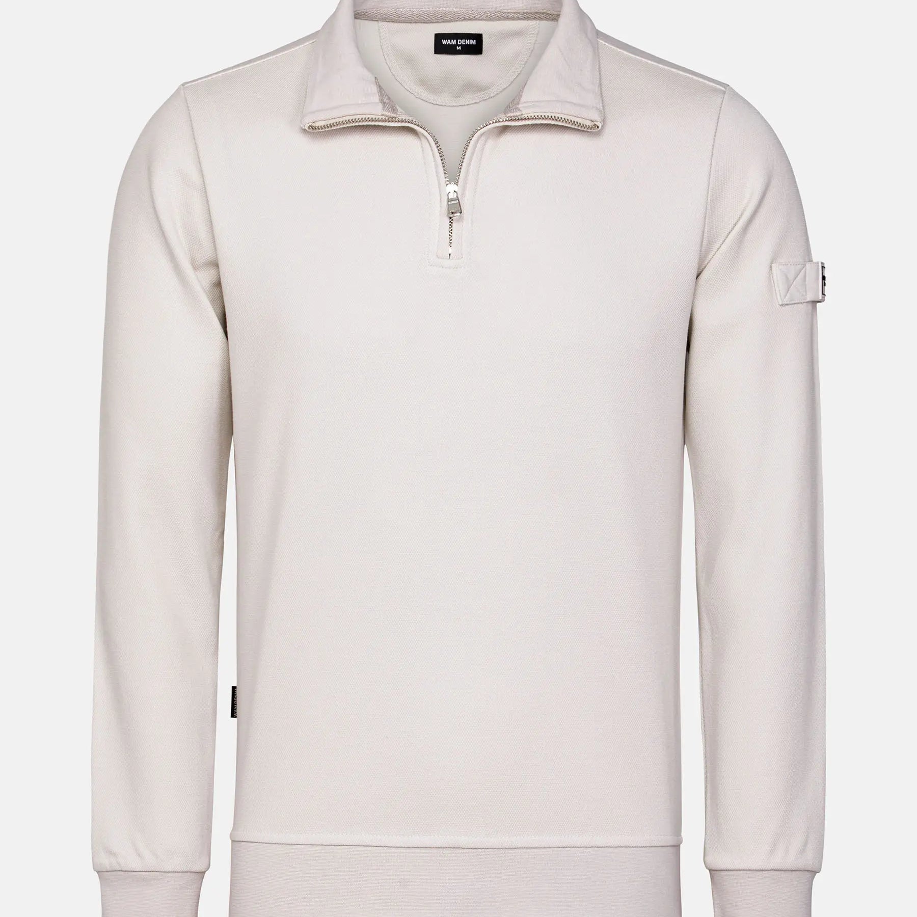 Stylish light beige Milburn Sweater with zipper. – Wam Denim.