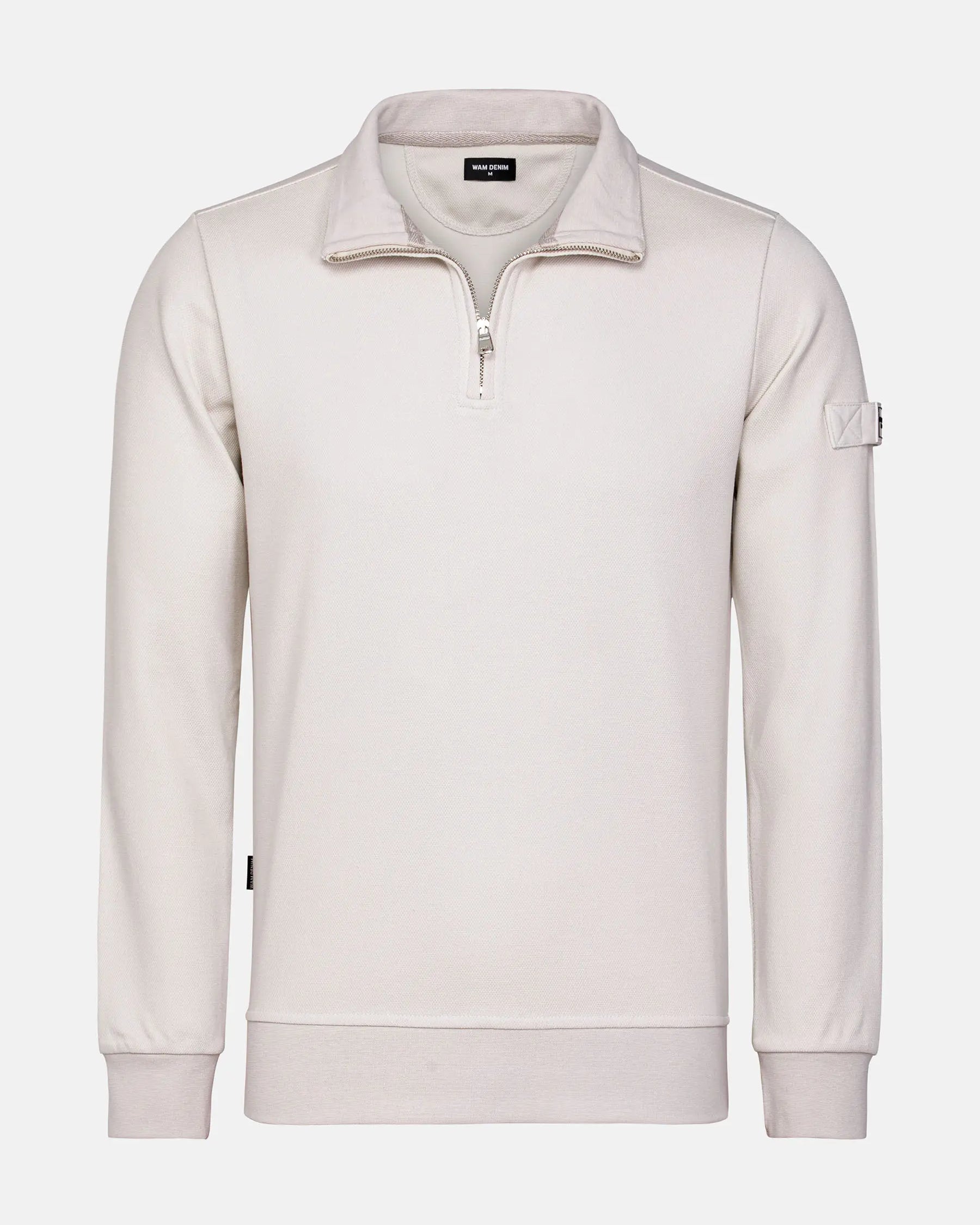 Stylish light beige Milburn Sweater with zipper. – Wam Denim.