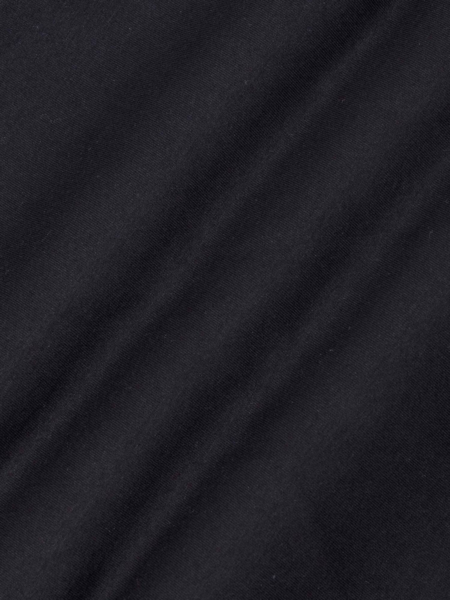 Close-up of The Zeal Black Sweater fabric showing soft, smooth black knit texture – Wam Denim.
