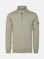 Light Green Sweater with a quarter zip on a white background