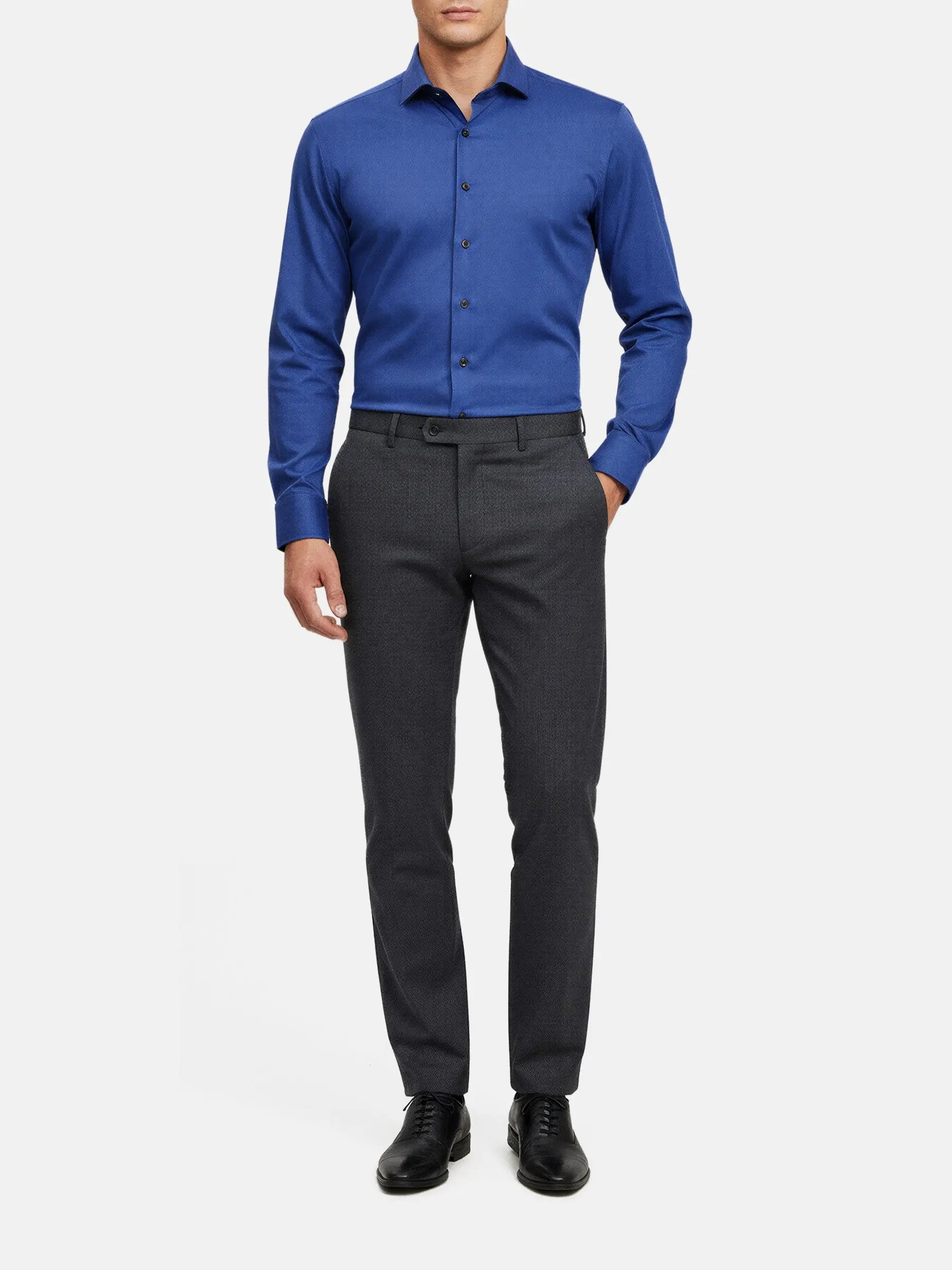 best shoe color for navy blue dress Light Blue Royal Oxford Cotton dress shirt with Button-Down Collar and  3-Button Cuffs
