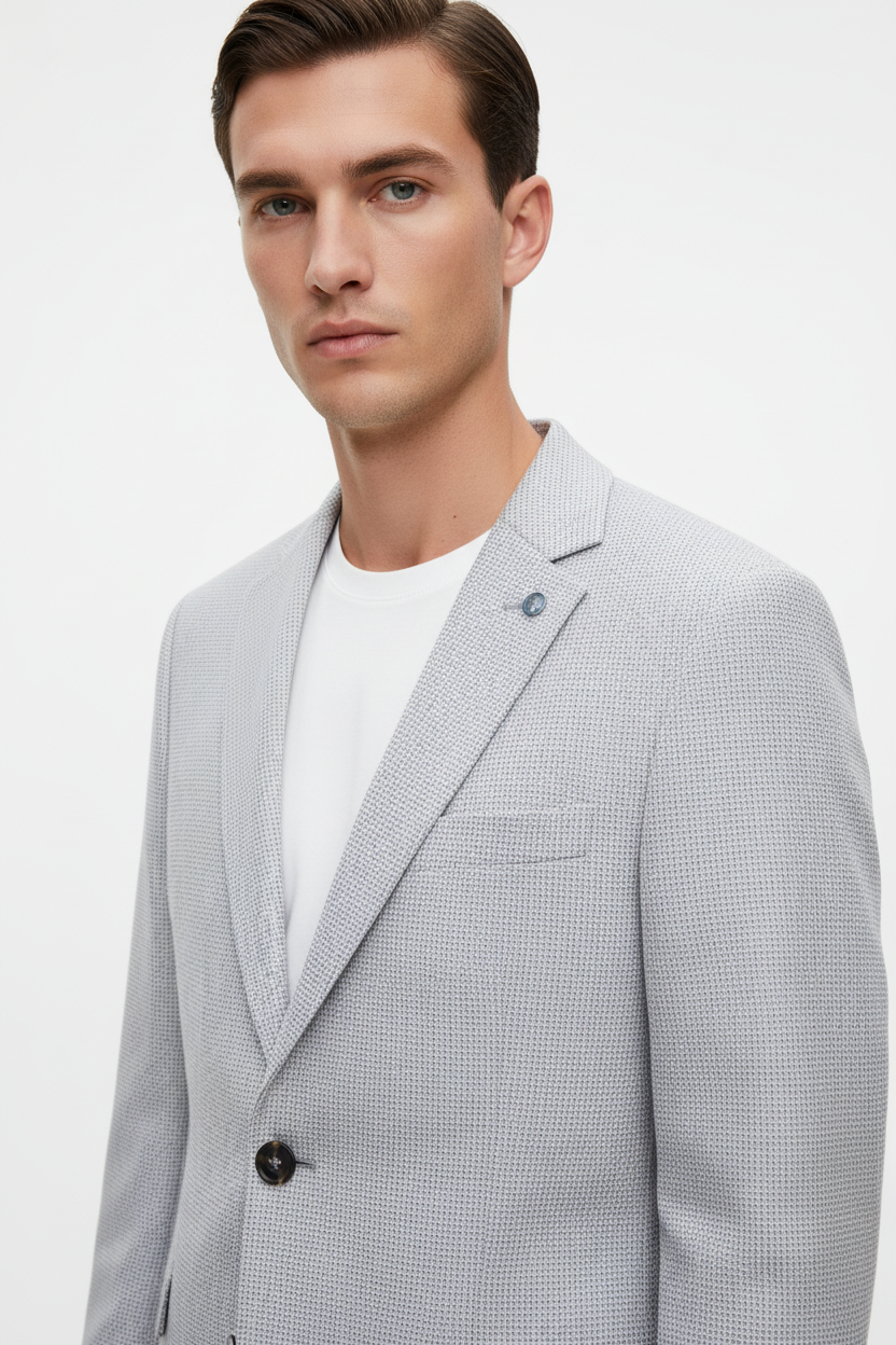 Colbert Light Grey – Lapel Detail