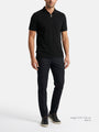 Men’s black zip polo t-shirt outfit, slim fit smart casual look