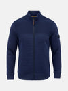 Full-zip men’s jacket with textured upper panel, Fletcher Light Indigo vest style.
