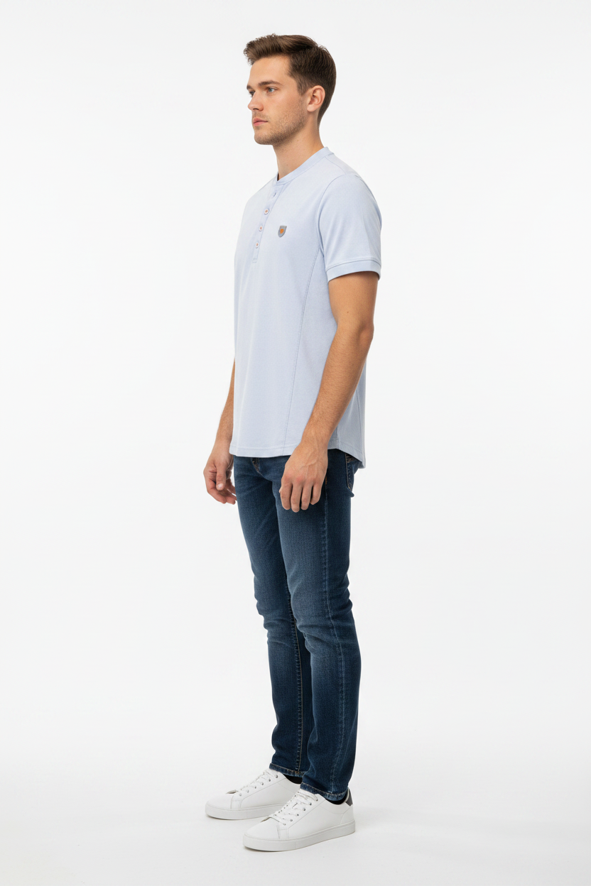WAM DENIM T-Shirt 79664 Velvet Light Blue - Side View