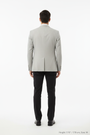 Back view - light grey micro-check blazer on model