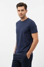 Wam Denim Cromer Navy T-shirt – three-quarter view on model