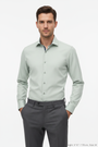 Wam Denim Kalden Light Menthol Long Sleeve Shirt – model front view, tucked in