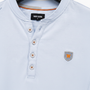 WAM DENIM T-Shirt 79664 Velvet Light Blue - Collar & Badge Detail