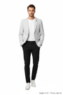Front view - white textured blazer on model