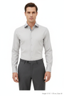 Wam Denim Norvik Light Grey Long Sleeve Shirt – model front view, tucked in