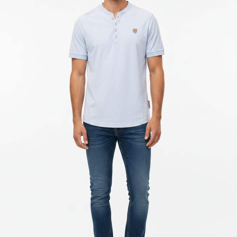 WAM DENIM T-Shirt 79664 Velvet Light Blue - Front View