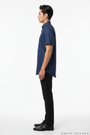 Lorven Navy Short Sleeve Shirt - Side View
