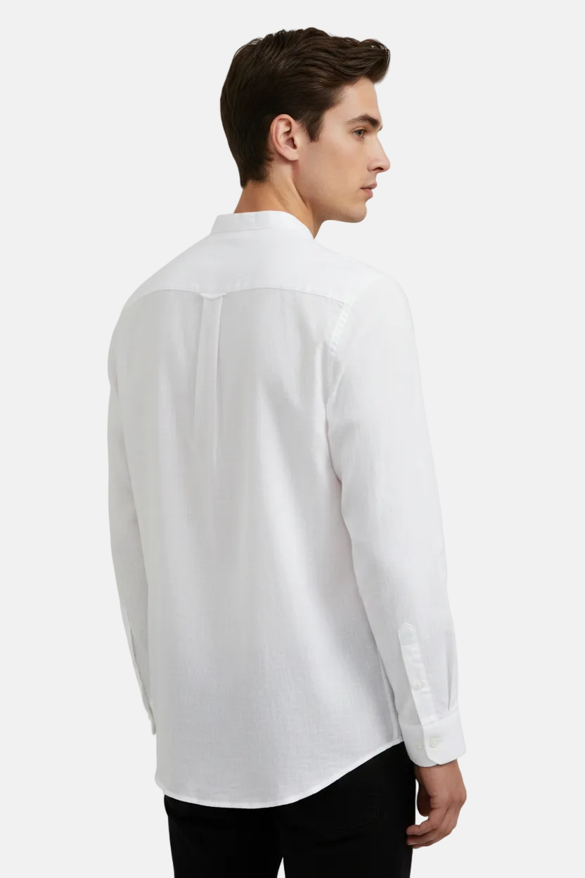 Merax White Long Sleeve Shirt - Back Upper Body