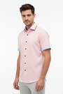 Wam Denim Seldor Pink Short Sleeve Shirt – three-quarter view on model, casual style