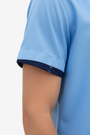 Wam Denim Valmor Sky Blue Shirt – short sleeve cuff with navy contrast trim detail