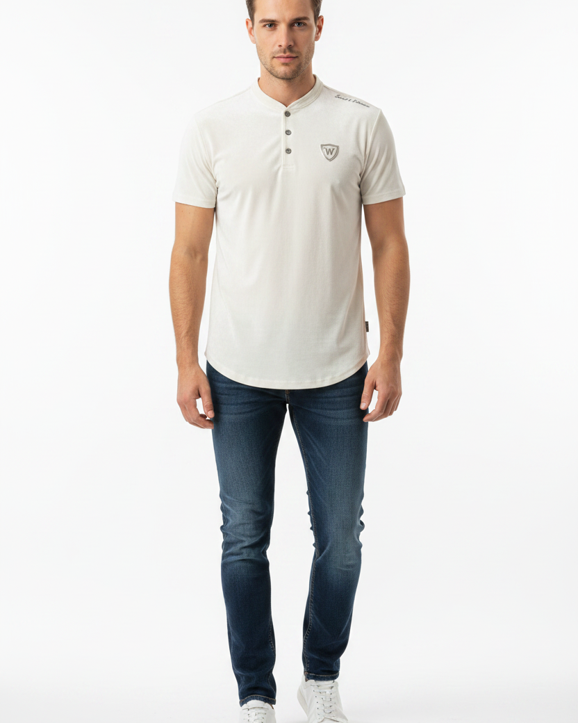 WAM DENIM T-Shirt 79664 Velvet Off White - Front View